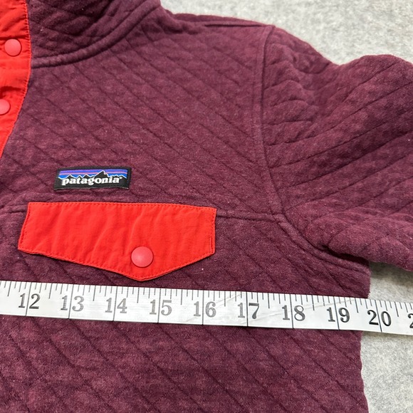 Patagonia Womens M Quilted Snap-T Pullover Jacket Organic Cotton Blend Burgundy - Picture 4 of 11